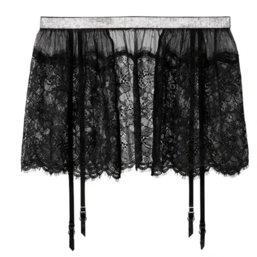 Victoria's Secret‎ Shine Lace Skirt With Garters  XS/S